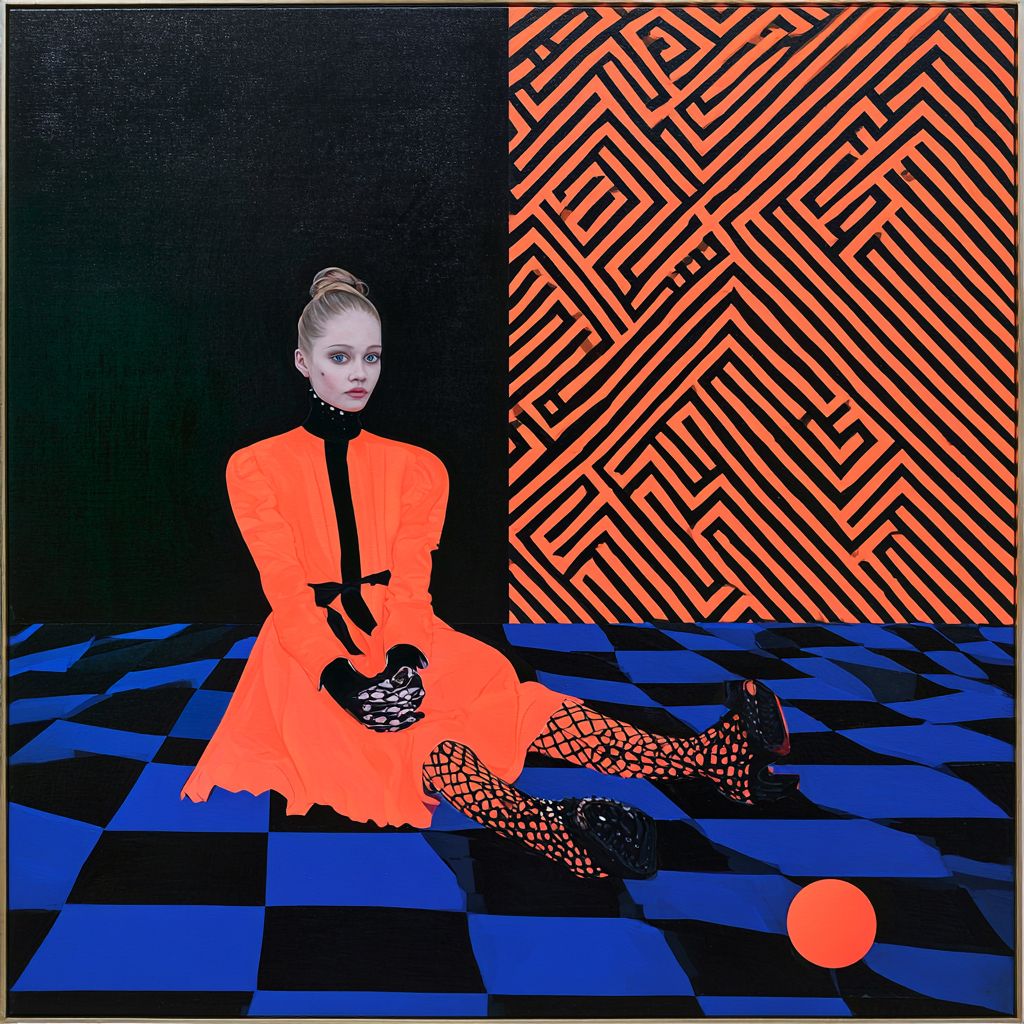 The Labyrinth Girl — Original Acrylic by Eva Halamaki