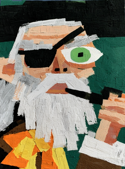 One-Eyed Pirate — Acrylic on Canvas 120x100cm by Evangelo Kattaranza