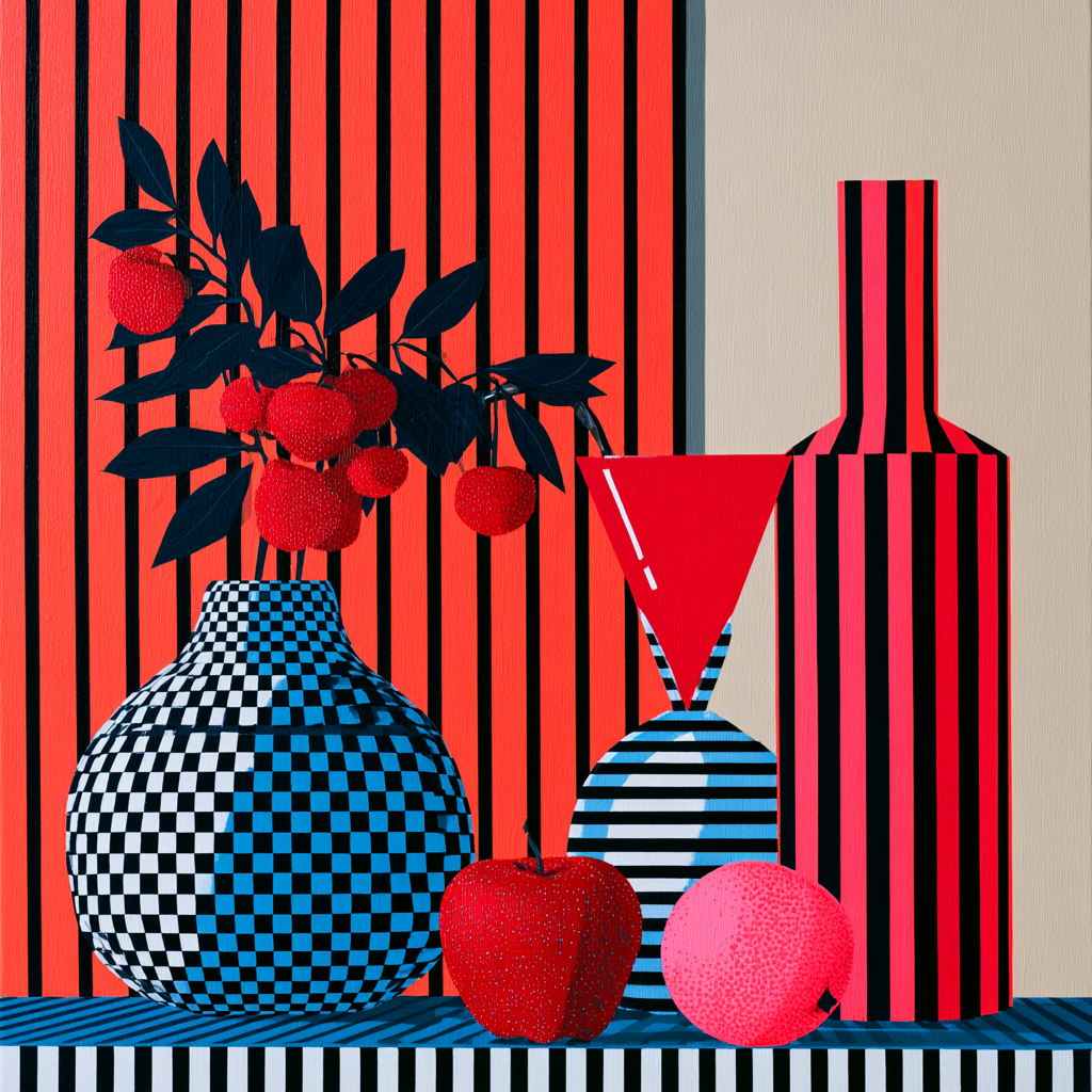 Pattern Fever — original acrylic on canvas by Eva Halamaki, 70×70cm