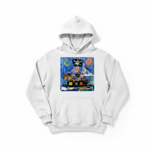Midnight Crew — white hoodie mockup
